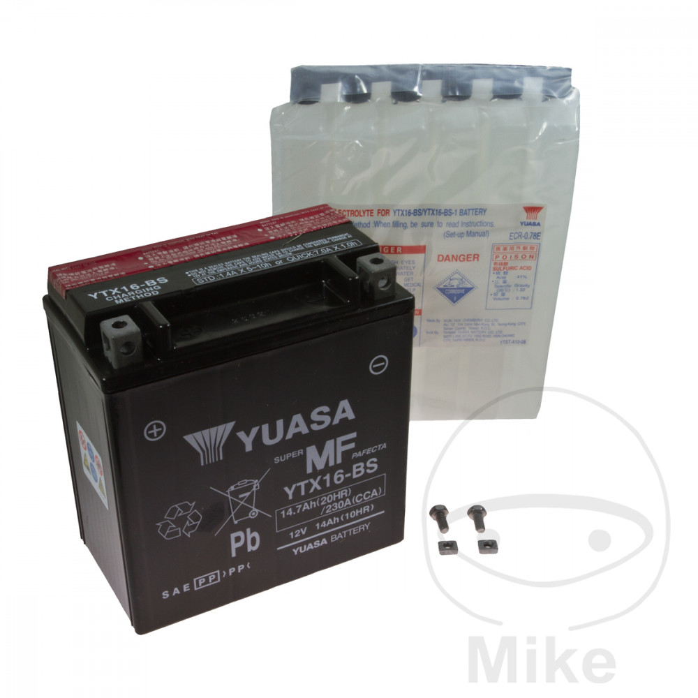 batería sin mantenimiento con electrolito ytx16-bs