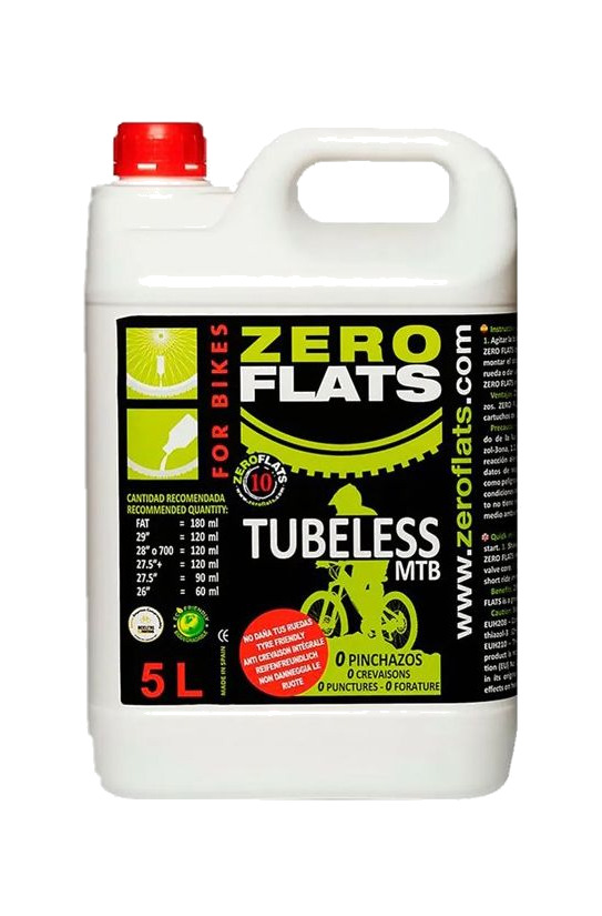 líquido sellante antipinchazos para cámaras zero flats teknik 5 l